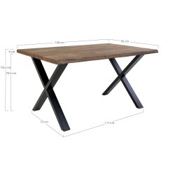 House Nordic - Toulon spisebord, smoked olieret eg med blget kant, 95x140x75 cm