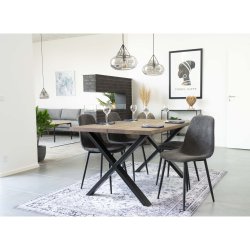 House Nordic - Toulon spisebord, smoked olieret eg med blget kant, 95x140x75 cm
