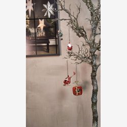 Speedtsberg - Dekorations julemand/elg/ p ski 6x4x9m metal, Rd/Grn - flere varianter 