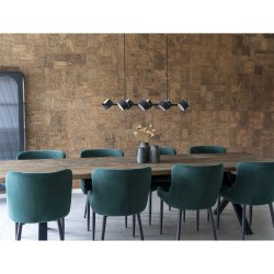 House Nordic - Toulon spisebord, smoked olieret eg med blget kant, 100x300x75 cm