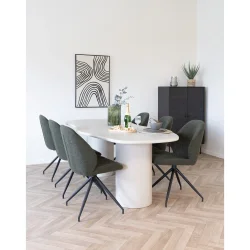House Nordic - Maranola Spisebord, cement look, lysegr, 96x200x76 cm