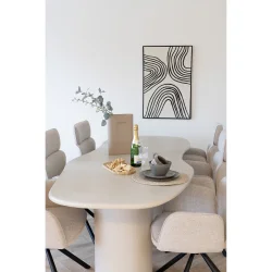 House Nordic - Maranola Spisebord, cement look, lysegr, 96x240x76 cm