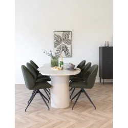 House Nordic - Maranola Spisebord, cement look, lysegr, 96x240x76 cm