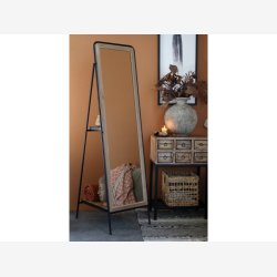 Chic Antique - Gulvspejl m. hylder bagp, H168/L55/B38cm.