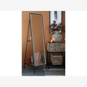 Chic Antique - Gulvspejl m. hylder bagp, H168/L55/B38cm.