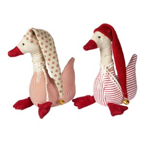 Speedtsberg - Julegs m. trklde og hue 16cm, Rd mix striber - flere varianter 