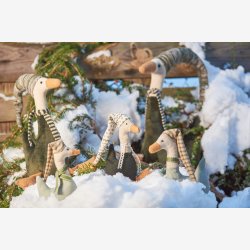 Speedtsberg - Julegs m. trklde 14cm, Beige og Grn mix - flere varianter