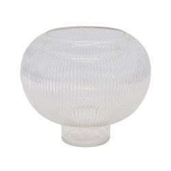 La Vida - Vase rund riflet H: 22 D: 24cm. klar