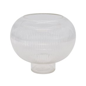 La Vida - Vase rund riflet H: 22 D: 24cm. klar