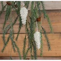 La Vida Grankogle til ophng hvid 10 cm.