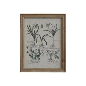 Chic Antique - Billede m/blomsterprint, natur ramme H 43 L 33 cm
