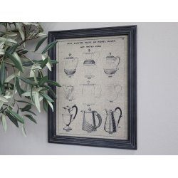 Chic Antique - Billede af kander i sort ramme