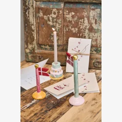 Speedtsberg - Keramik flag "Tillykke" 8x5x14cm, Mix - Leveres assorteret 