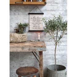 Chic Antique - Lrred til ophng m. tekst " in this home" H 30 L 22cm.