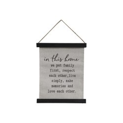 Chic Antique - Lrred til ophng m. tekst " in this home" H 30 L 22cm.