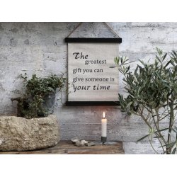 Chic Antique - Lrred til ophng m. tekst "your time" H 30 L 22cm.