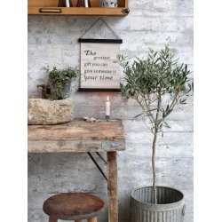 Chic Antique - Lrred til ophng m. tekst "your time" H 30 L 22cm.