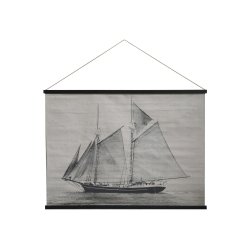 Chic Antique - Lrred til ophng m. sejlskib H 90 L 120cm.