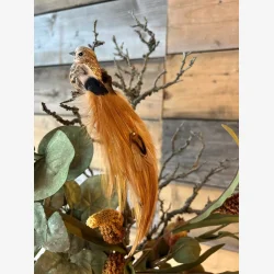 La Vida dekorations fugl rdbrun 17 cm.