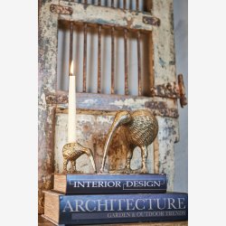 Speedtsberg - Kiwi fugl lysestage t/kronelys Guld, L: 9 B: 5 H: 9 cm. 