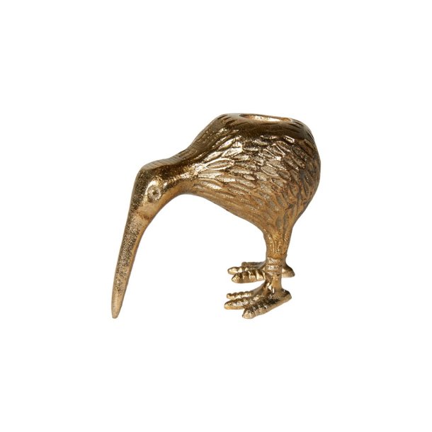Speedtsberg - Kiwi fugl lysestage t/kronelys Guld, L: 9 B: 5 H: 9 cm. 