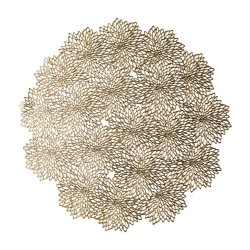 Speedtsberg - Dkkeserviet i plastik m. Blomster mnster 38cm, Guld