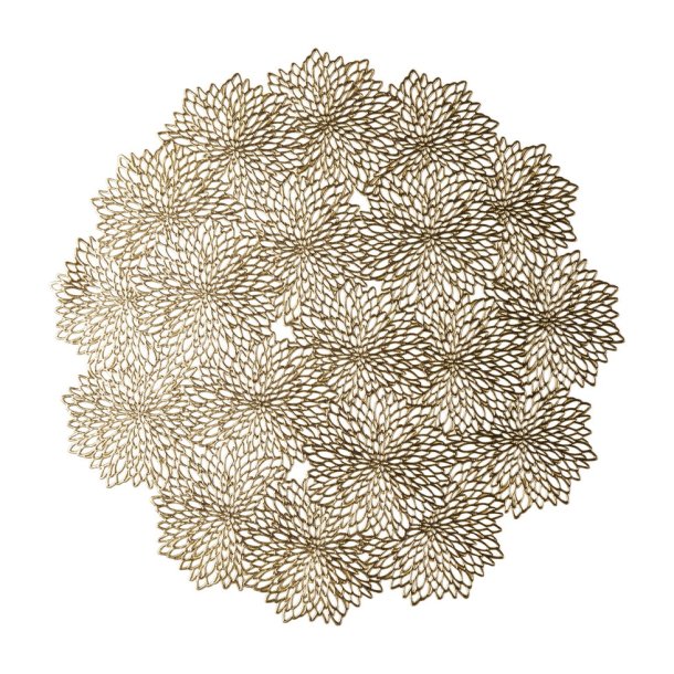 Speedtsberg - Dkkeserviet i plastik m. Blomster mnster 38cm, Guld