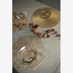 Speedtsberg - Dkkeserviet i plastik m. drbe mnster 38cm, Guld