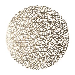 Speedtsberg - Dkkeserviet i plastik m. krusedulle mnster 38cm, Guld