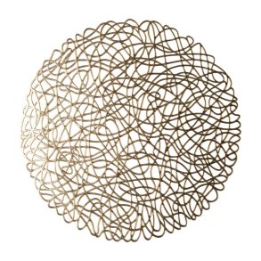 Speedtsberg - Dkkeserviet i plastik m. krusedulle mnster 38cm, Guld