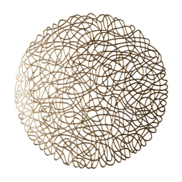 Speedtsberg - Dkkeserviet i plastik m. krusedulle mnster 38cm, Guld