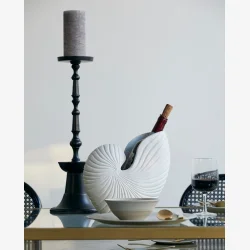 NORDAL - Lysestage t/bloklys Sort Aluminium H: 48 cm. 