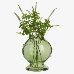Madam Stoltz - Glasvase Fiskeform M�rkegr�n H:17 cm.