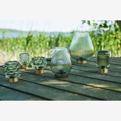 Speedtsberg - Glas LED Batteri lampe Grn H: 11 : 11 cm.