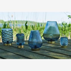 Speedtsberg - Glas LED Batteri lampe Bl H: 11 : 9 cm. 