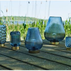 Speedtsberg - Glas LED Batteri lampe Bl H: 20 : 15 cm. 
