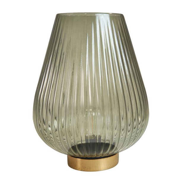 Speedtsberg - Glas LED Batteri lampe Grn H: 27 : 21 cm.