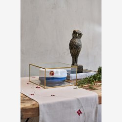 Speedtsberg - Glas Kasse m/lg Guld L: 25 B: 25 H: 13 cm. 