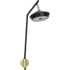 PR HOME - Geometri Vglampe, Sort/Guld, 53cm.