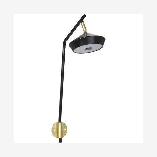 PR HOME - Geometri Vglampe, Sort/Guld, 53cm.