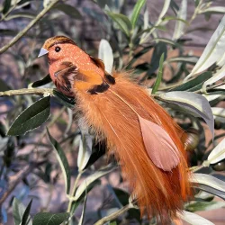 La Vida - Dekorations fugl henna m/ perle H4 cm L 18 cm