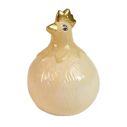 J-Line - Buttet dekorations H�ne i keramik 7x7x10cm, Gul