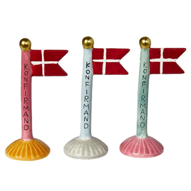 Speedtsberg - Keramik flag "Konfirmand" 8x5x14cm, Mix - Leveres assorteret