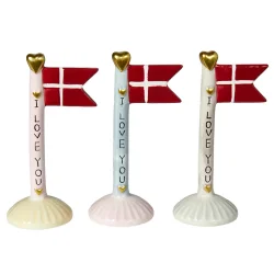 Speedtsberg - Keramik flag "I love you"  8x5x14cm, Mix - Leveres assorteret