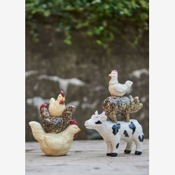 Speedtsberg - Figur Ko, gris og hane Keramik ca. L: 15 B: 6 H: 20 cm.