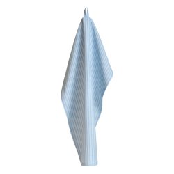 Speedtsberg - Viskestykke m/smalle striber L: 50 B: 70 cm. Lysebl/Hvid