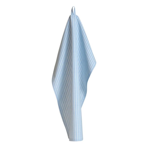 Speedtsberg - Viskestykke m/smalle striber L: 50 B: 70 cm. Lysebl/Hvid