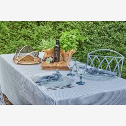 Speedtsberg - Dug m/smalle striber Mrke Bl L: 140 B: 240 cm 