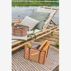 Speedtsberg - Gulvtppe 90% lder 10% bomuld - L: 70 B: 140 cm. Hvid/Natur