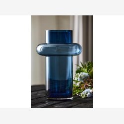 Lyngby Glas Tube Vase 40 cm Dark Blue